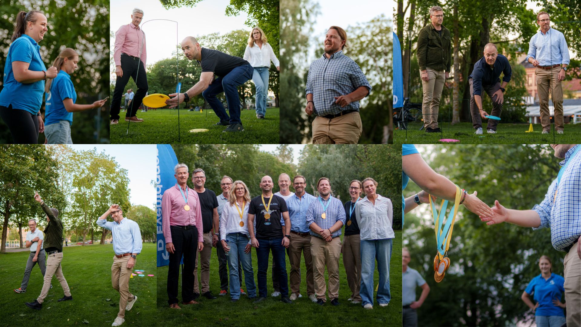 Rolig aktivitet för teambuilding, firmafest, företagsfest, ledningsgruppsmöte. Frisbeecrocket